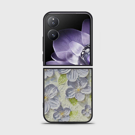 Xiaomi Mix Flip Cover - Floral Series - Design 12 - Grey & Green - HQ Premium Shine Durable Shatterproof Case