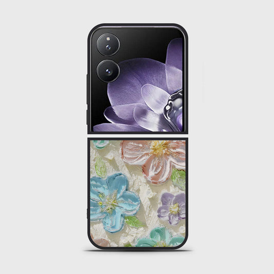 Xiaomi Mix Flip Cover - Floral Series - Design 14 - Blue & Purple - HQ Premium Shine Durable Shatterproof Case
