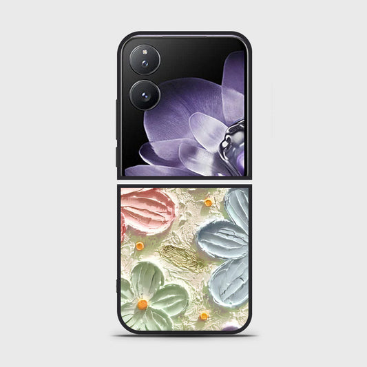 Xiaomi Mix Flip Cover - Floral Series - Design 15 - Blue & Green - HQ Premium Shine Durable Shatterproof Case
