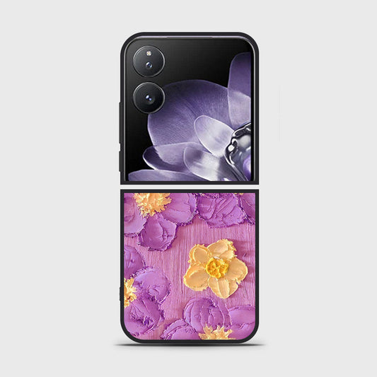 Xiaomi Mix Flip Cover - Floral Series - Design 8 - Purple & Yellow - HQ Premium Shine Durable Shatterproof Case