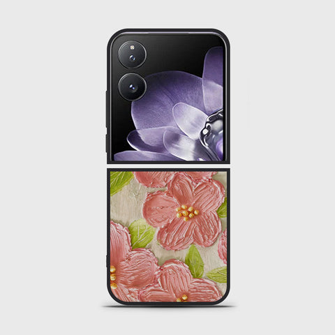 Xiaomi Mix Flip Cover - Floral Series - Design 9 - Pink & Green - HQ Premium Shine Durable Shatterproof Case