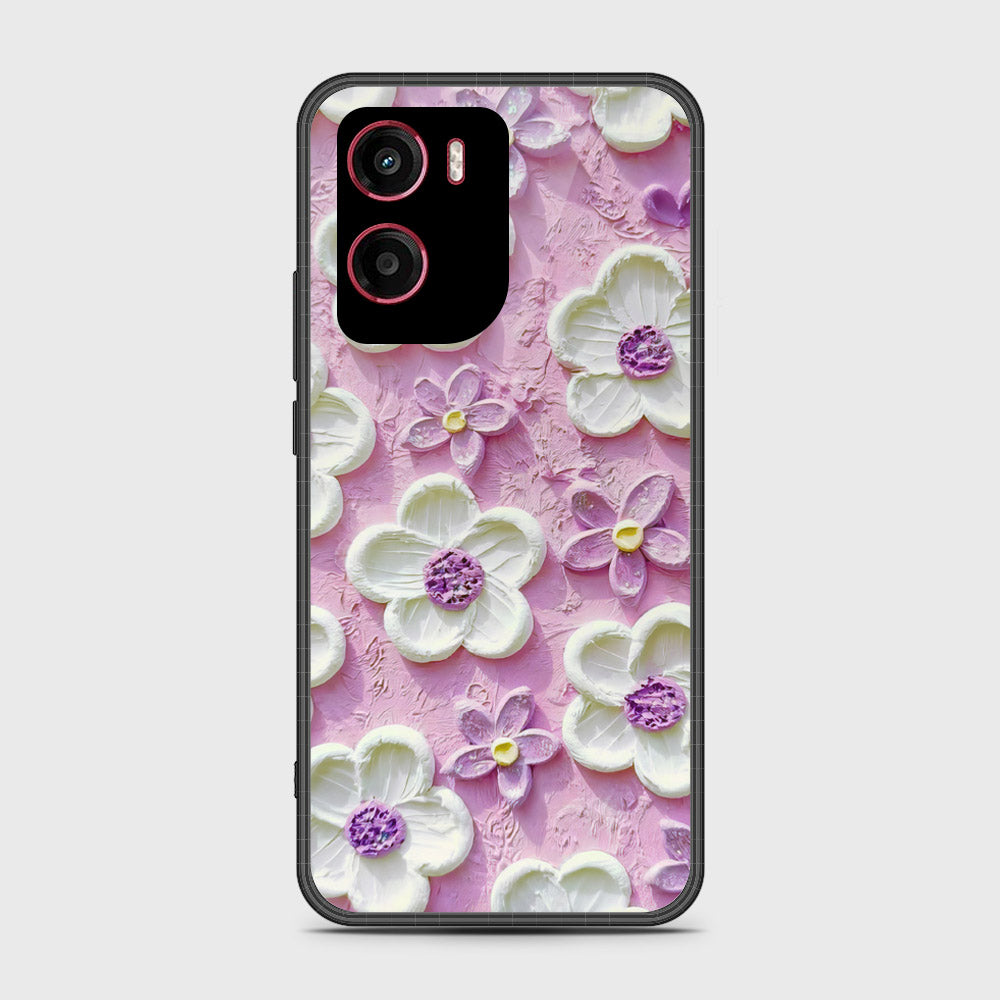 Motorola Moto E15 Cover - Floral Series - Design 4 - Purple & White - HQ Premium Shine Durable Shatterproof Case