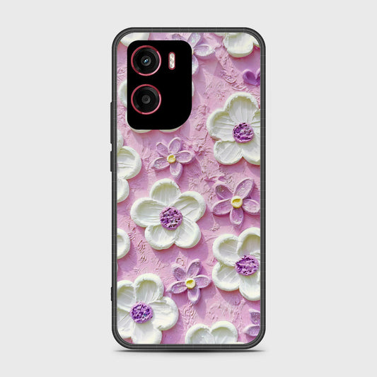 Motorola Moto E15 Cover - Floral Series - Design 4 - Purple & White - HQ Premium Shine Durable Shatterproof Case