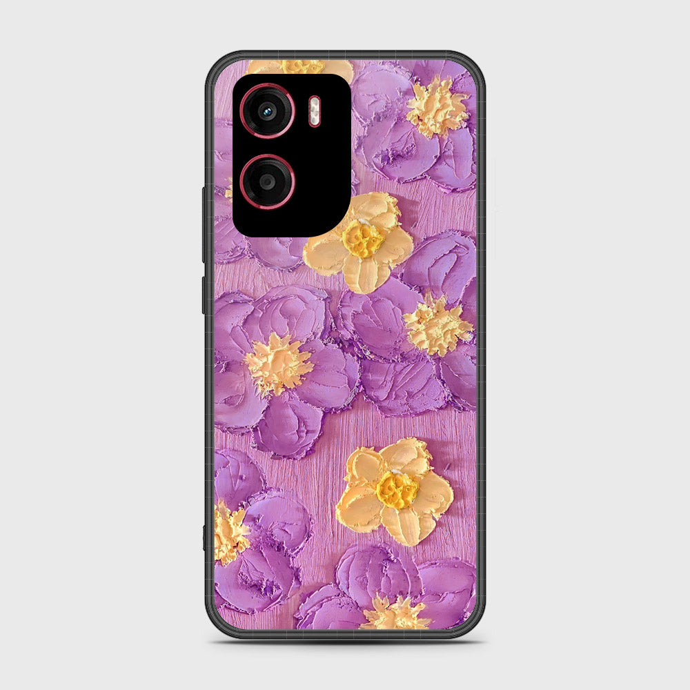 Motorola Moto E15 Cover - Floral Series - Design 8 - Purple & Yellow - HQ Premium Shine Durable Shatterproof Case