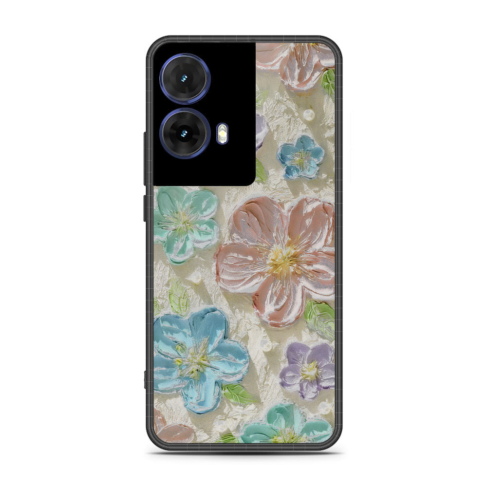 Motorola Moto G85 Cover - Floral Series - Design 14 - Blue & Purple - HQ Premium Shine Durable Shatterproof Case