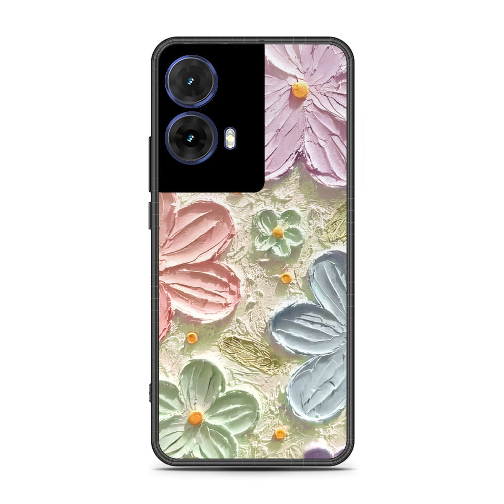 Motorola Moto G85 Cover - Floral Series - Design 15 - Blue & Green - HQ Premium Shine Durable Shatterproof Case