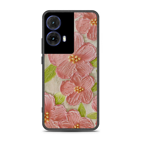 Motorola Moto G85 Cover - Floral Series - Design 9 - Pink & Green - HQ Premium Shine Durable Shatterproof Case
