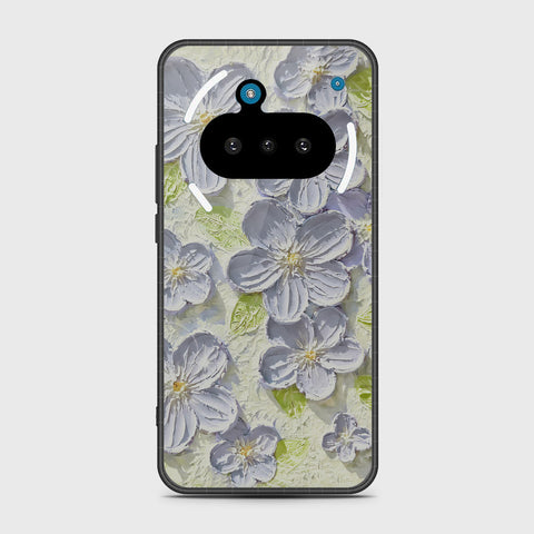 Nothing Phone 3a Cover - Floral Series - Design 12 - Grey & Green - HQ Premium Shine Durable Shatterproof Case