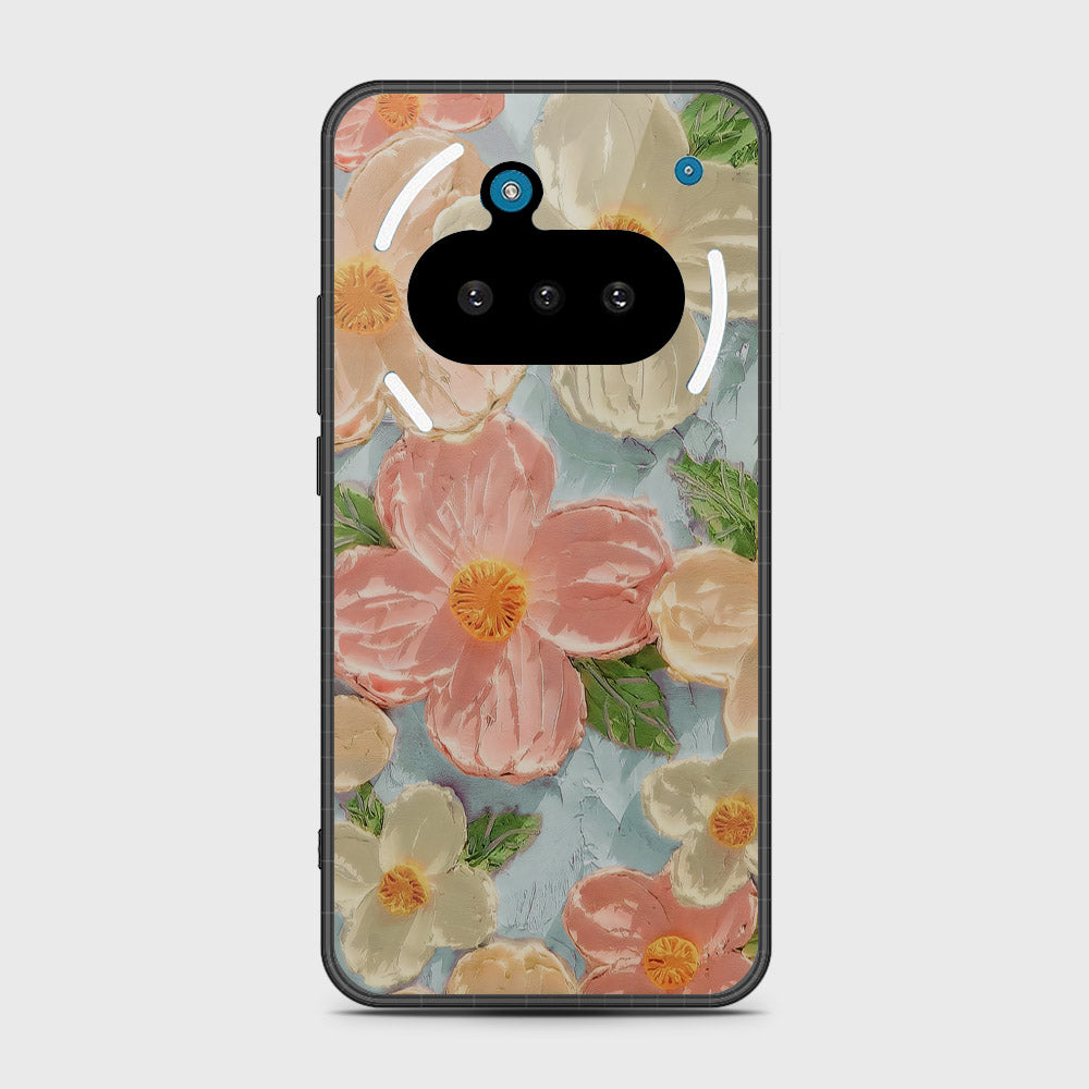 Nothing Phone 3a Cover - Floral Series - Design 16 - Cyan & Pink - HQ Premium Shine Durable Shatterproof Case