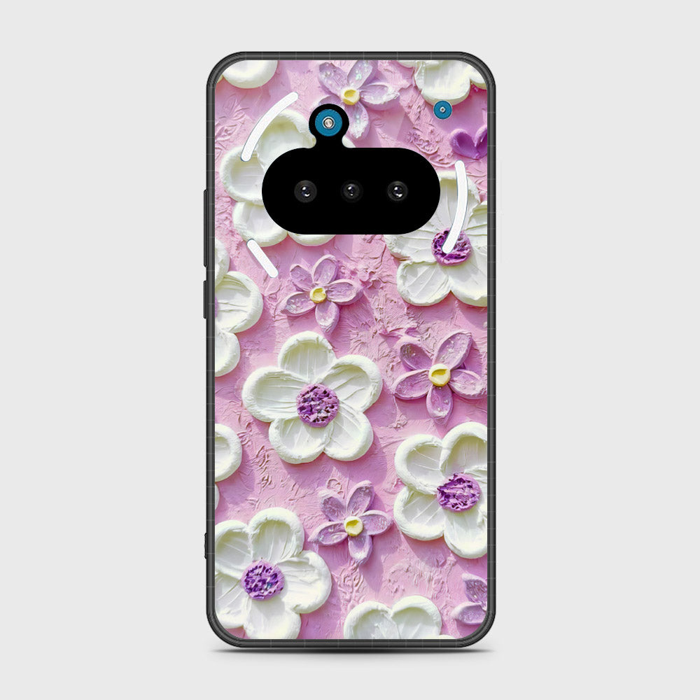 Nothing Phone 3a Cover - Floral Series - Design 4 - Purple & White - HQ Premium Shine Durable Shatterproof Case