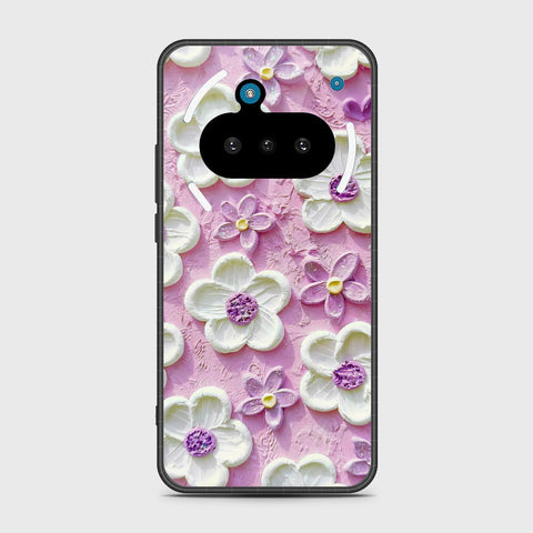 Nothing Phone 3a Cover - Floral Series - Design 4 - Purple & White - HQ Premium Shine Durable Shatterproof Case