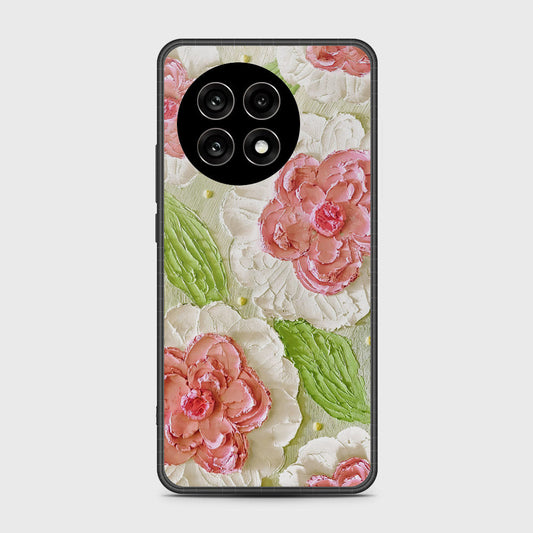 OnePlus 13R Cover - Floral Series - Design 13 - Offwhite & Green - HQ Premium Shine Durable Shatterproof Case