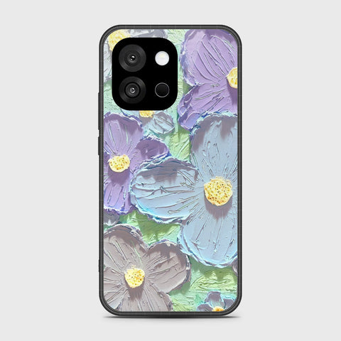 OnePlus 13T Cover - Floral Series - Design 1 - Purple & Aqua - HQ Ultra Shine Premium Infinity Glass Soft Silicon Borders Case