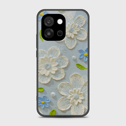 oneplus 13s Cover - Floral Series - Design 3 - Sky Blue - HQ Ultra Shine Premium Infinity Glass Soft Silicon Borders Case