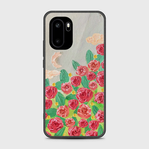 OnePlus Ace 6 Cover - Floral Series - Design 10 - Red & Green - HQ Ultra Shine Premium Infinity Glass Soft Silicon Borders Case
