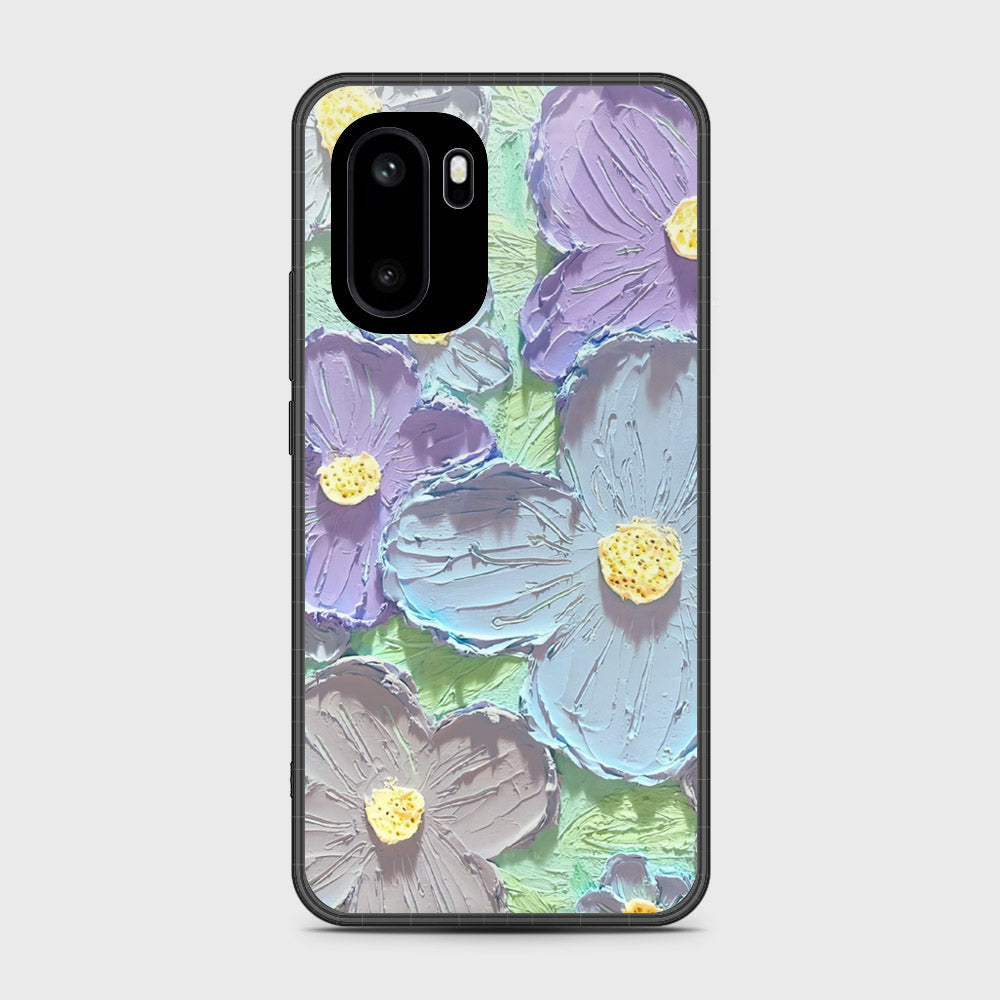 OnePlus Ace 6 Cover - Floral Series - Design 1 - Purple & Aqua - HQ Ultra Shine Premium Infinity Glass Soft Silicon Borders Case