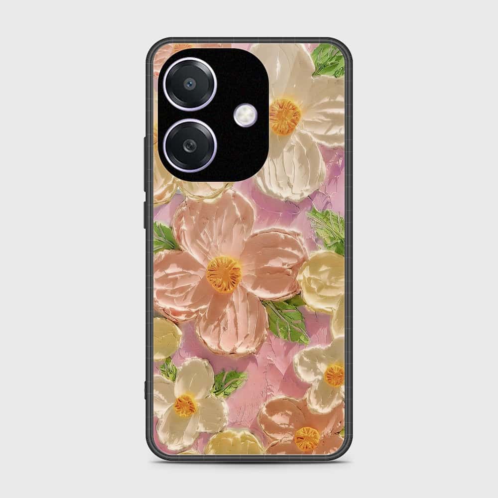 Oppo A3 4G Cover - Floral Series - Design 11 - White & Green - HQ Premium Shine Durable Shatterproof Case