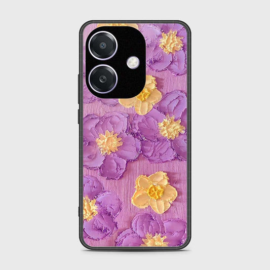 Oppo A3x 5G Cover - Floral Series - Design 8 - Purple & Yellow - HQ Premium Shine Durable Shatterproof Case