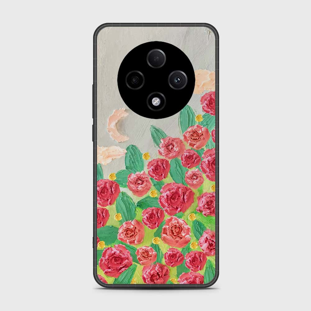 Oppo F27 Pro Plus Cover - Floral Series - Design 10 - Red & Green - HQ Premium Shine Durable Shatterproof Case