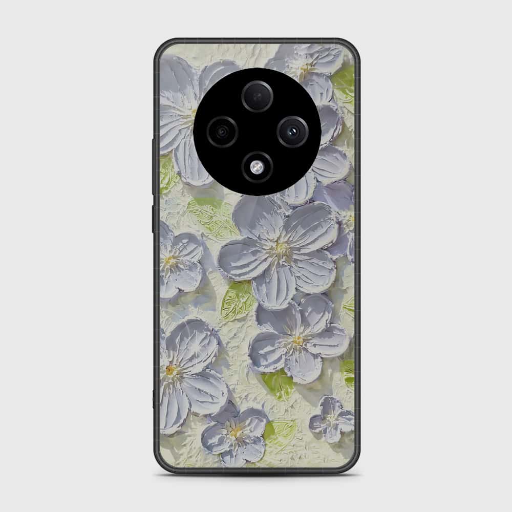 Oppo F27 Pro Cover - Floral Series - Design 12 - Grey & Green - HQ Premium Shine Durable Shatterproof Case