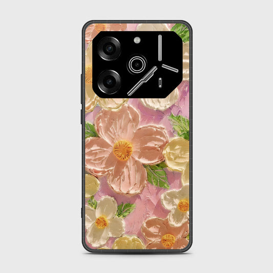 Tecno Pova 6 Cover - Floral Series - Design 11 - White & Green - HQ Premium Shine Durable Shatterproof Case