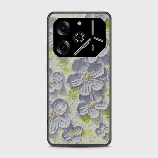 Tecno Pova 6 Cover - Floral Series - Design 12 - Grey & Green - HQ Premium Shine Durable Shatterproof Case