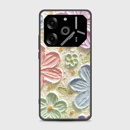 Tecno Pova 6 Cover - Floral Series - Design 15 - Blue & Green - HQ Premium Shine Durable Shatterproof Case