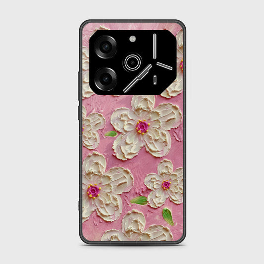 Tecno Pova 6 Cover - Floral Series - Design 5 - Pink & White - HQ Premium Shine Durable Shatterproof Case
