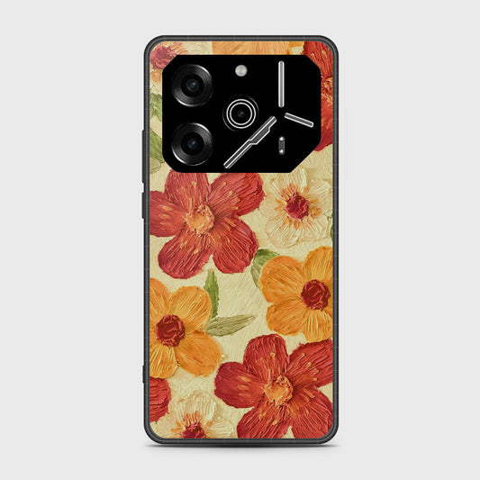 Tecno Pova 6 Cover - Floral Series - Design 6 - Red & Orange - HQ Premium Shine Durable Shatterproof Case