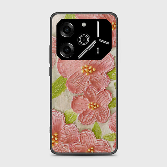 Tecno Pova 6 Cover - Floral Series - Design 9 - Pink & Green - HQ Premium Shine Durable Shatterproof Case