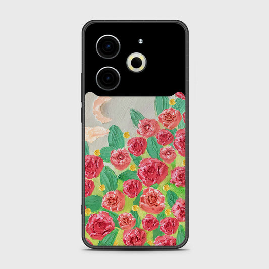Tecno Pova 6 Neo Cover - Floral Series - Design 10 - Red & Green - HQ Premium Shine Durable Shatterproof Case