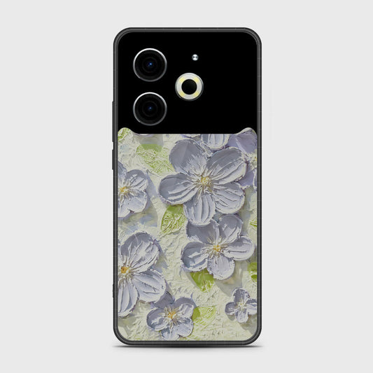 Tecno Pova 6 Neo Cover - Floral Series - Design 12 - Grey & Green - HQ Premium Shine Durable Shatterproof Case