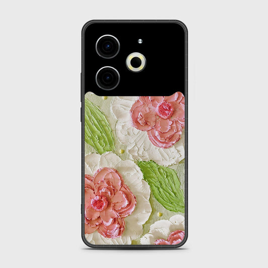 Tecno Pova 6 Neo Cover - Floral Series - Design 13 - Offwhite & Green - HQ Premium Shine Durable Shatterproof Case