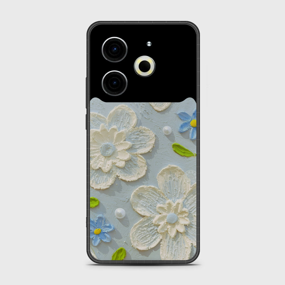 Tecno Pova 6 Neo Cover - Floral Series - Design 3 - Sky Blue - HQ Premium Shine Durable Shatterproof Case