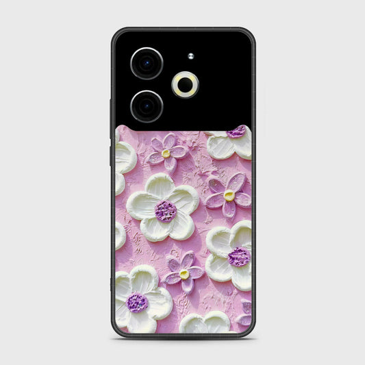 Tecno Pova 6 Neo Cover - Floral Series - Design 4 - Purple & White - HQ Premium Shine Durable Shatterproof Case