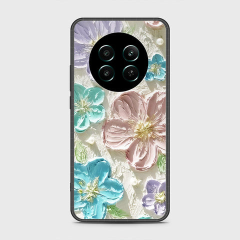 Realme 12 4G Cover - Floral Series - Design 14 - Blue & Purple - HQ Ultra Shine Premium Infinity Glass Soft Silicon Borders Case