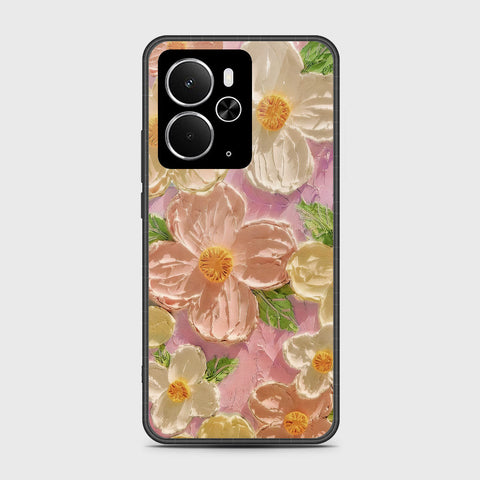 Realme 14 Cover - Floral Series - Design 11 - White & Green - HQ Premium Shine Durable Shatterproof Case