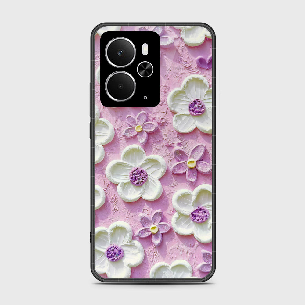Realme 14 Cover - Floral Series - Design 4 - Purple & White - HQ Premium Shine Durable Shatterproof Case