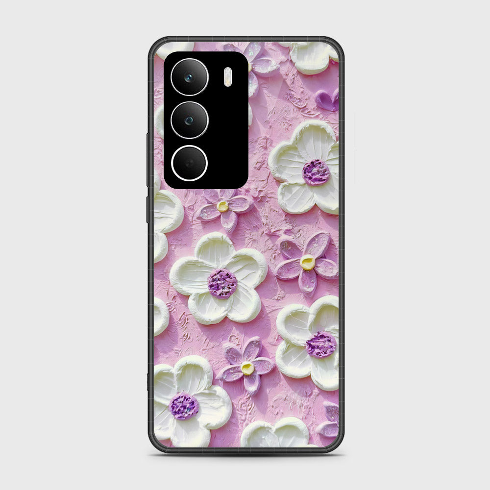 Realme C71 Cover - Floral Series - Design 4 - Purple & White - HQ Premium Shine Durable Shatterproof Case