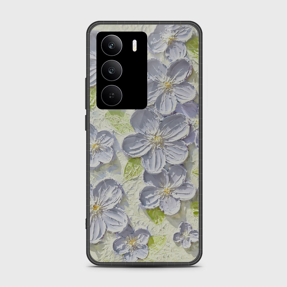 Realme C75x Cover - Floral Series - Design 12 - Grey & Green - HQ Premium Shine Durable Shatterproof Case