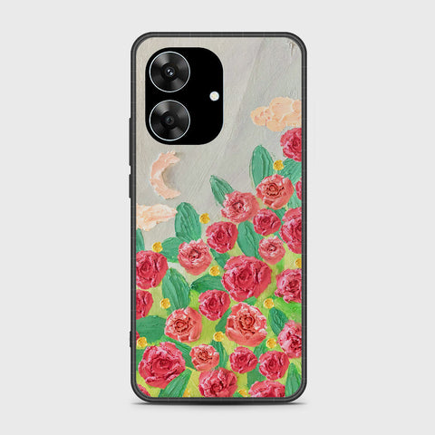 Realme Note 60x Cover - Floral Series - Design 10 - Red & Green - HQ Premium Shine Durable Shatterproof Case