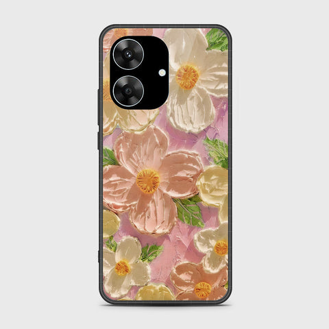Realme Note 60x Cover - Floral Series - Design 11 - White & Green - HQ Premium Shine Durable Shatterproof Case