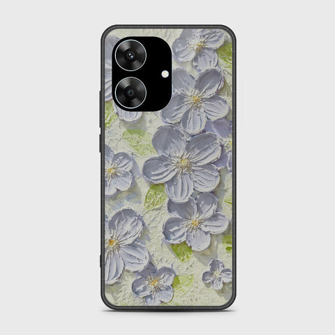 Realme Note 60x Cover - Floral Series - Design 12 - Grey & Green - HQ Premium Shine Durable Shatterproof Case