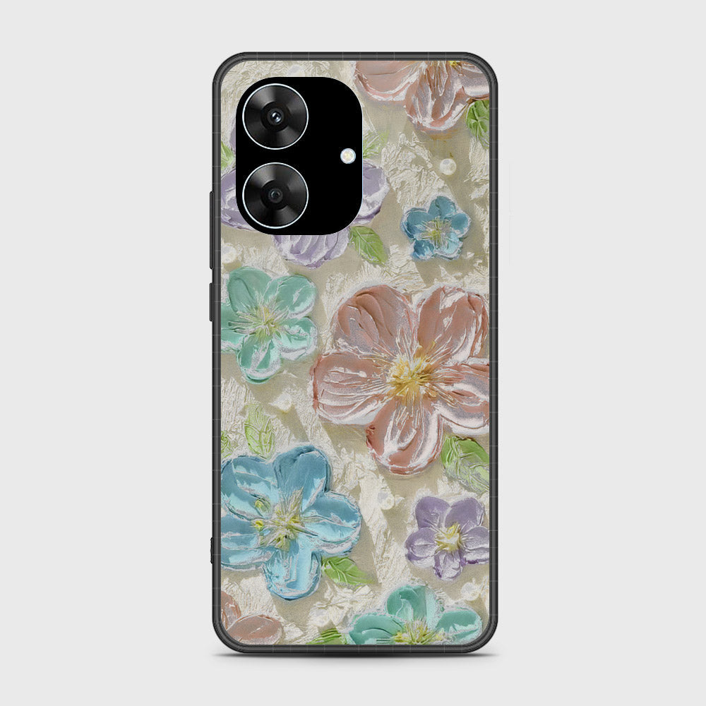 Realme Note 60x Cover - Floral Series - Design 14 - Blue & Purple - HQ Premium Shine Durable Shatterproof Case