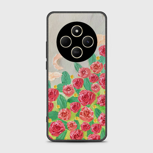 Xiaomi Redmi 14C Cover - Floral Series - Design 10 - Red & Green - HQ Premium Shine Durable Shatterproof Case