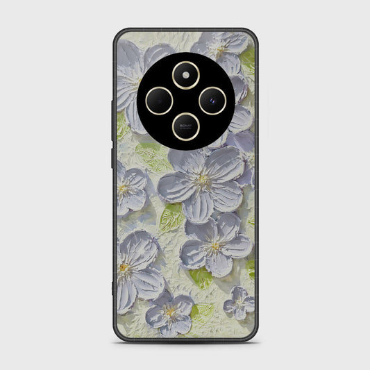 Xiaomi Redmi 14C Cover - Floral Series - Design 12 - Grey & Green - HQ Premium Shine Durable Shatterproof Case
