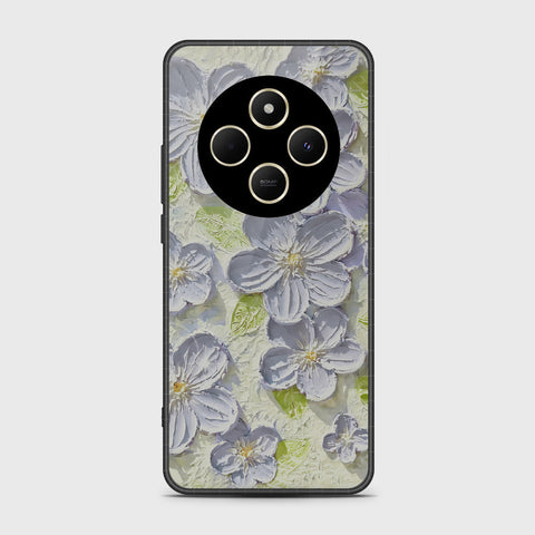 Xiaomi Redmi 14C Cover - Floral Series - Design 12 - Grey & Green - HQ Premium Shine Durable Shatterproof Case