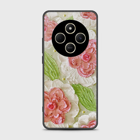 Xiaomi Redmi 14C Cover - Floral Series - Design 13 - Offwhite & Green - HQ Premium Shine Durable Shatterproof Case
