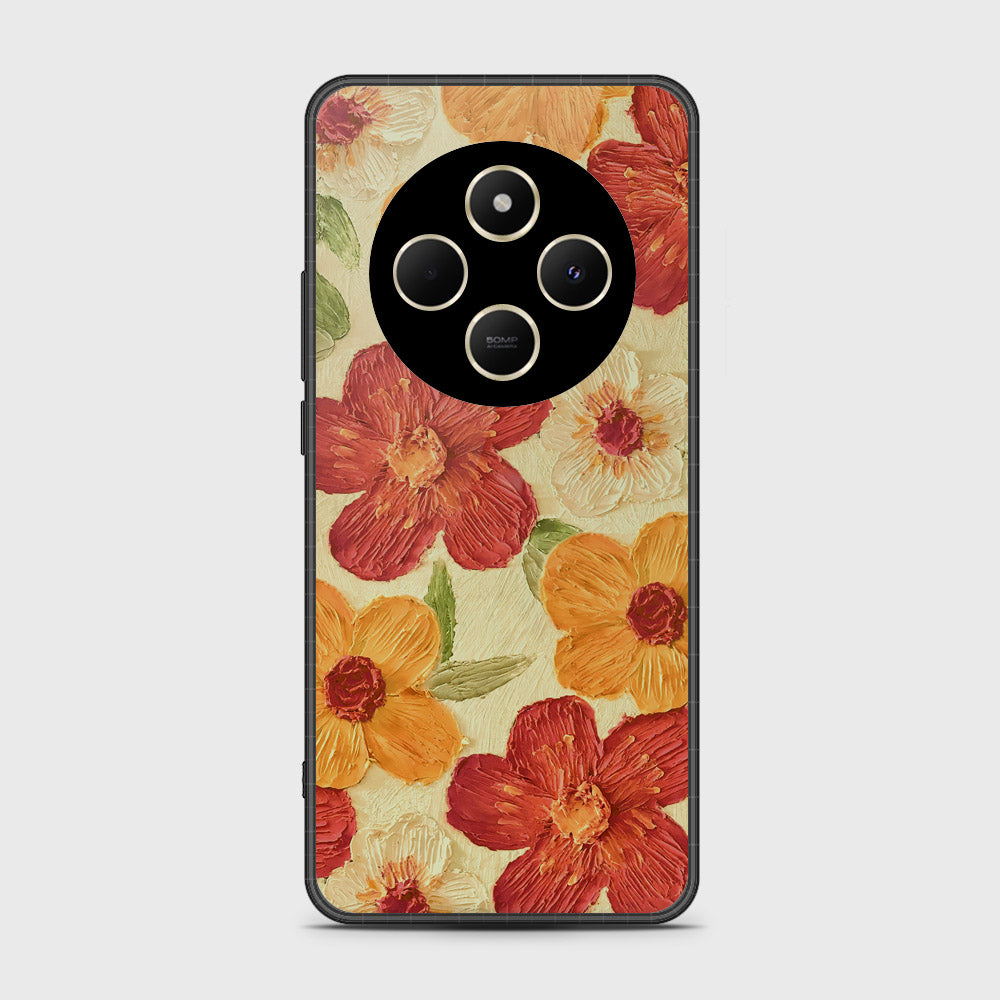 Xiaomi Redmi 14C Cover - Floral Series - Design 6 - Red & Orange - HQ Premium Shine Durable Shatterproof Case