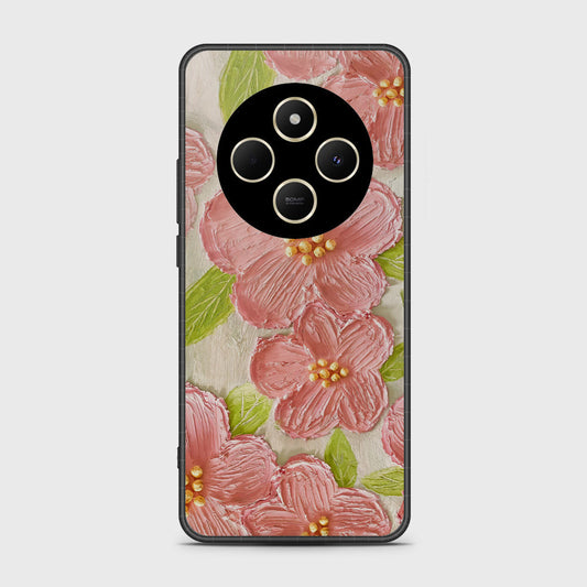 Xiaomi Redmi 14C Cover - Floral Series - Design 9 - Pink & Green - HQ Premium Shine Durable Shatterproof Case